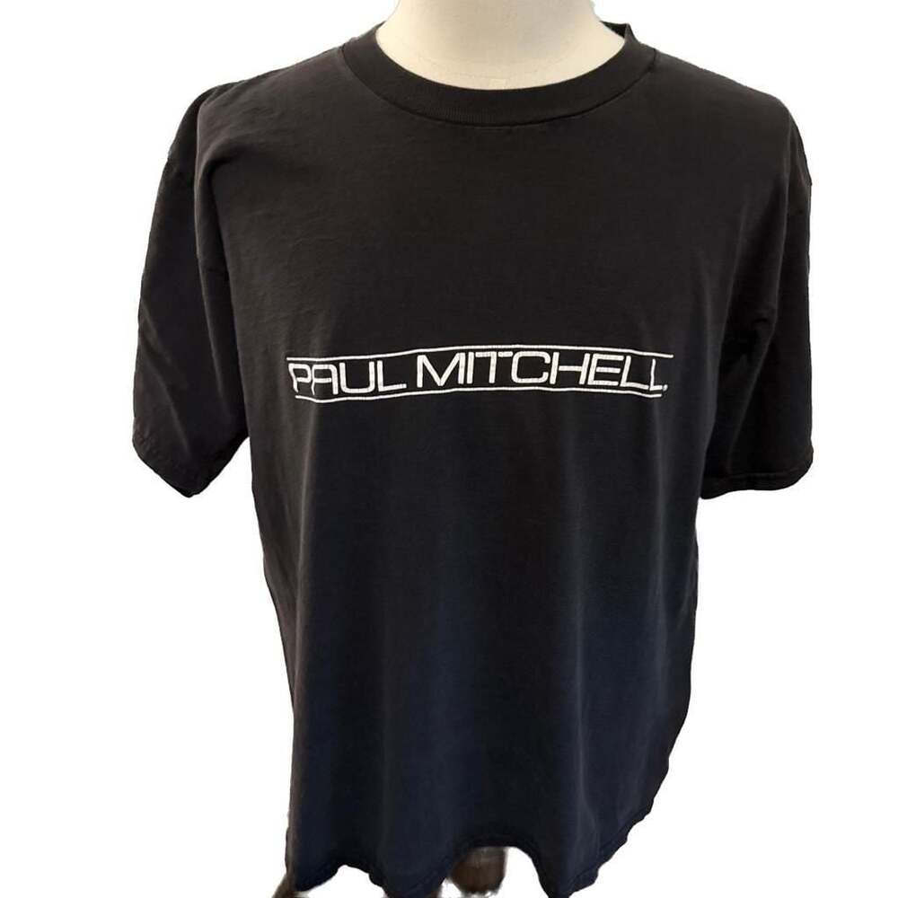 Vintage 90’s Paul Mitchell Black Promo T-Shirt with White Logo Short Sleeve XL